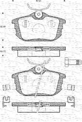 MAGNETI MARELLI 363702161037 -  Комплект тормозных колодок, дисковый тормоз